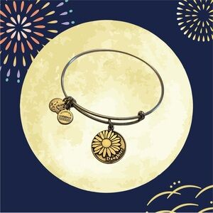 Alex and Ani Silver Daughter Charm Adjustable Bangle Bracelet